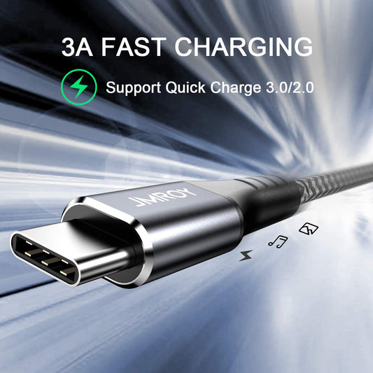USB C Cable, [10FT] QC 3.0 Fast Charging USB Type C Cable,Braided Phone Charger USB-C Cable for Samsung Galaxy S10 S9 S8 plus Note 10, Huawei P20, P10, LG G7 Google Pixel Moto Sony Xperia Etc